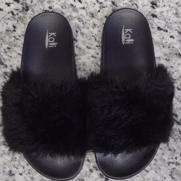 Kali Shoes Womens Faux Fur Soft Side Slides Poshmark